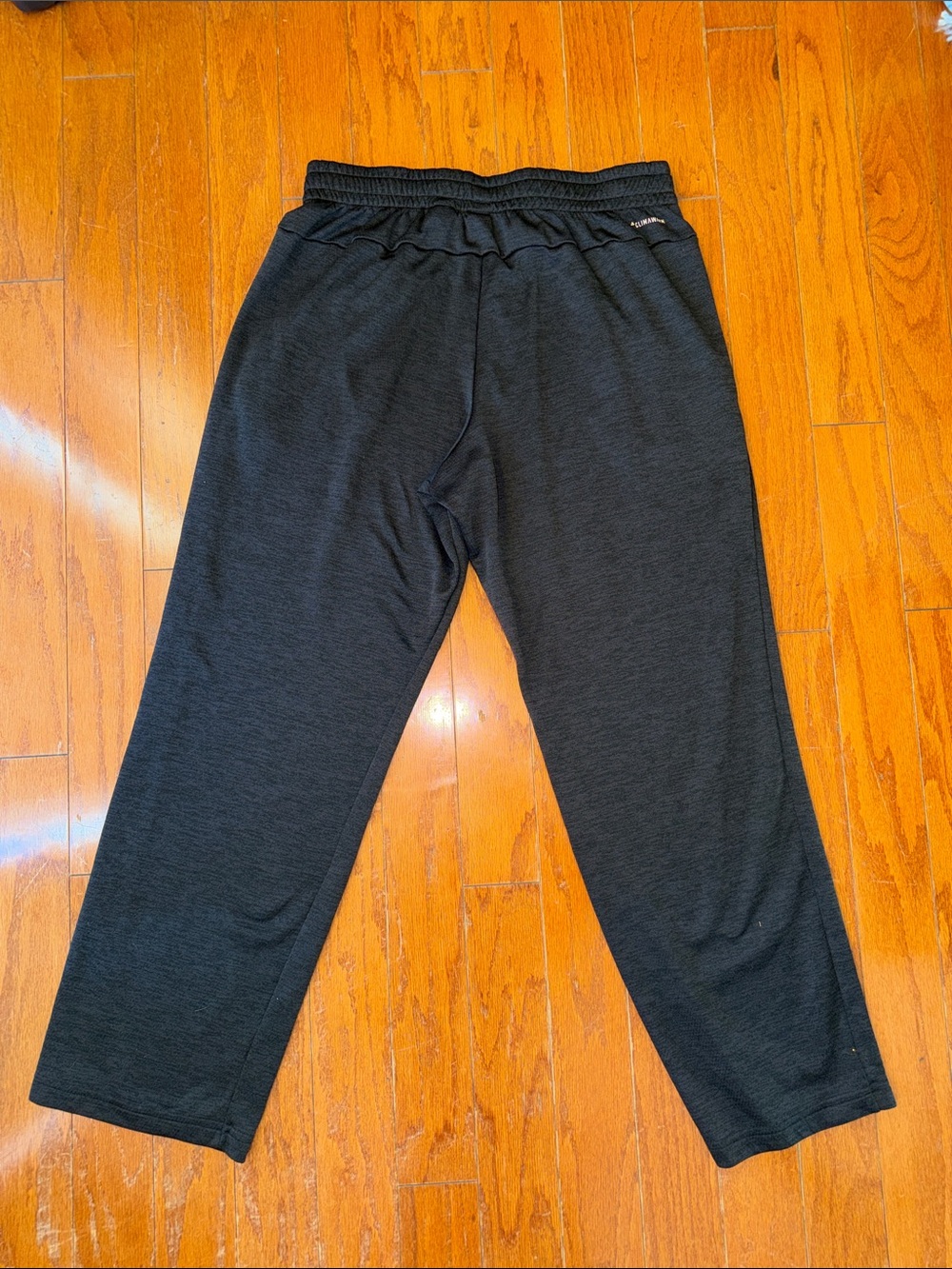 Adidas Men’s Climawarm Training Pants Straight Leg Black White Logo Sweatpants - Picture 9 of 10